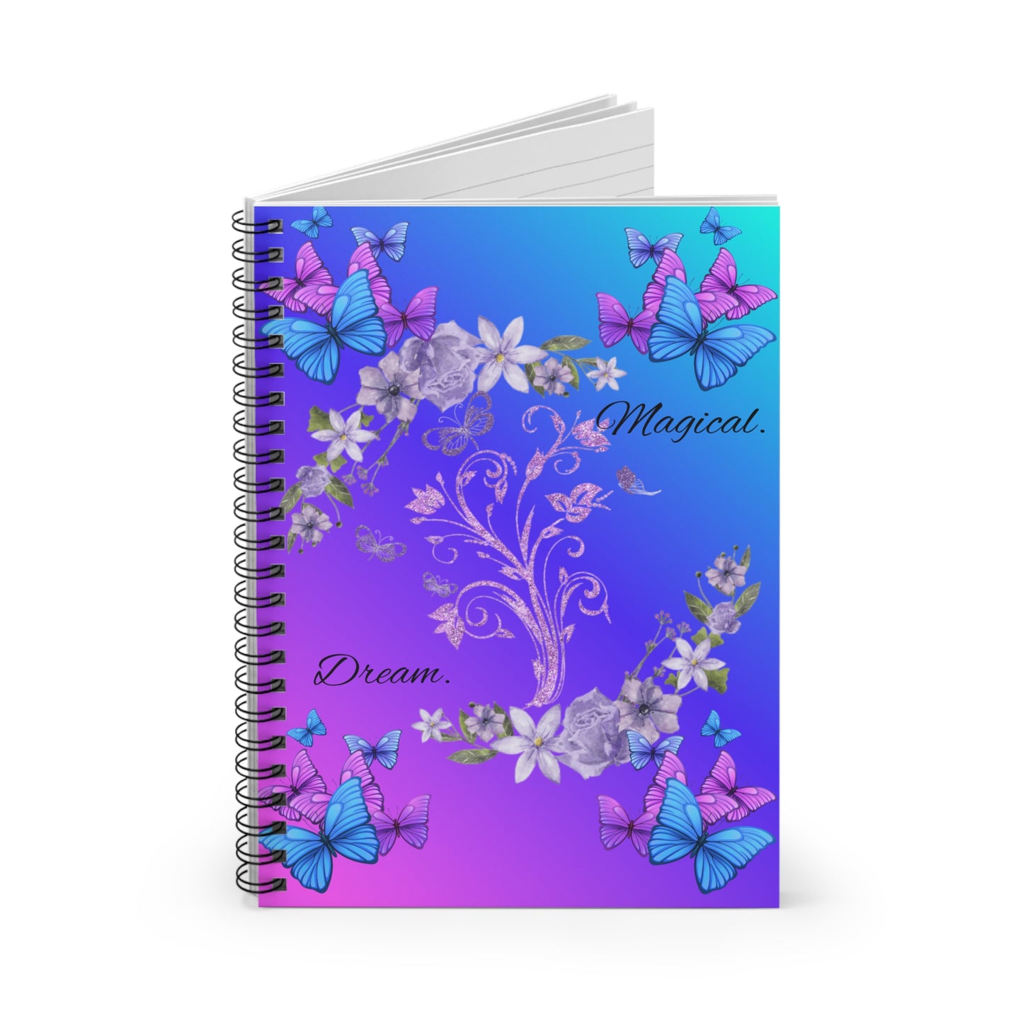 Whimsical Butterfly Spiral Notebook - Ruled Line, Floral Notepad, Colorful Journal, Gift for Her, School Supplies, Personal Planner