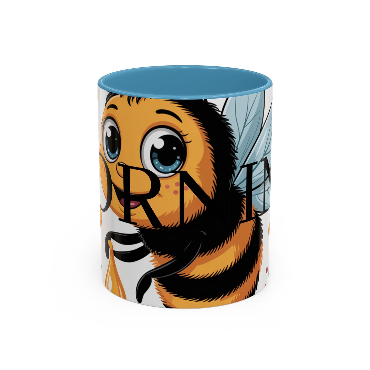Bee-Theme Accent Coffee Mug, Floral Mug for Bee Lovers, Cute Gift for Nature Enthusiasts, Gardening Gift, Birthday Mug
