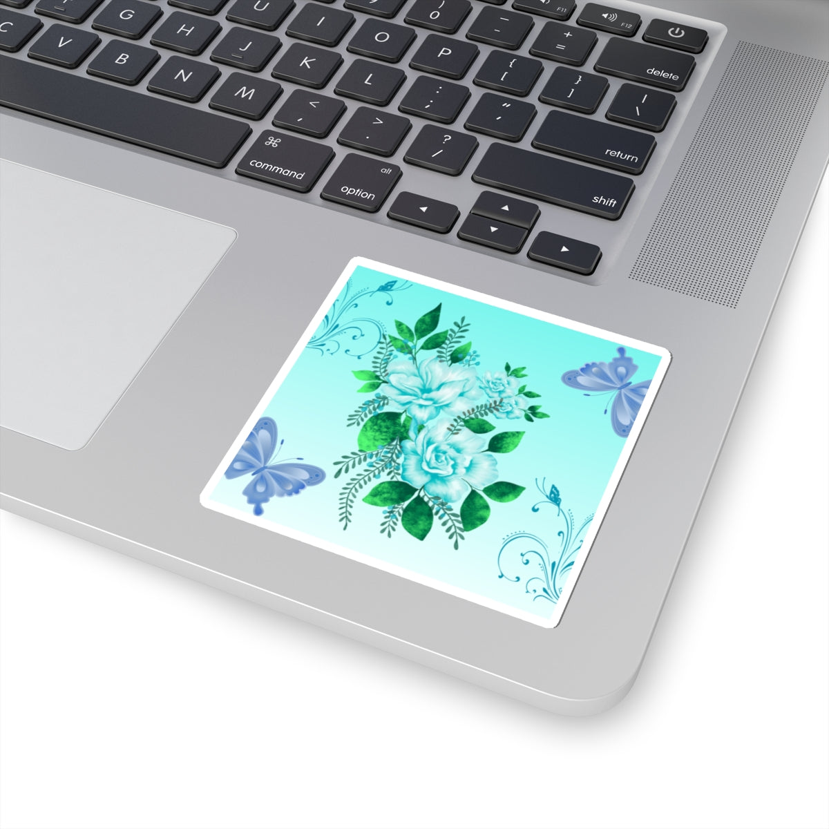 Floral Butterfly Kiss-Cut Stickers | Spring Decor, Floral Art, Gift for Garden Lovers, Laptop Stickers, Nature Aesthetic