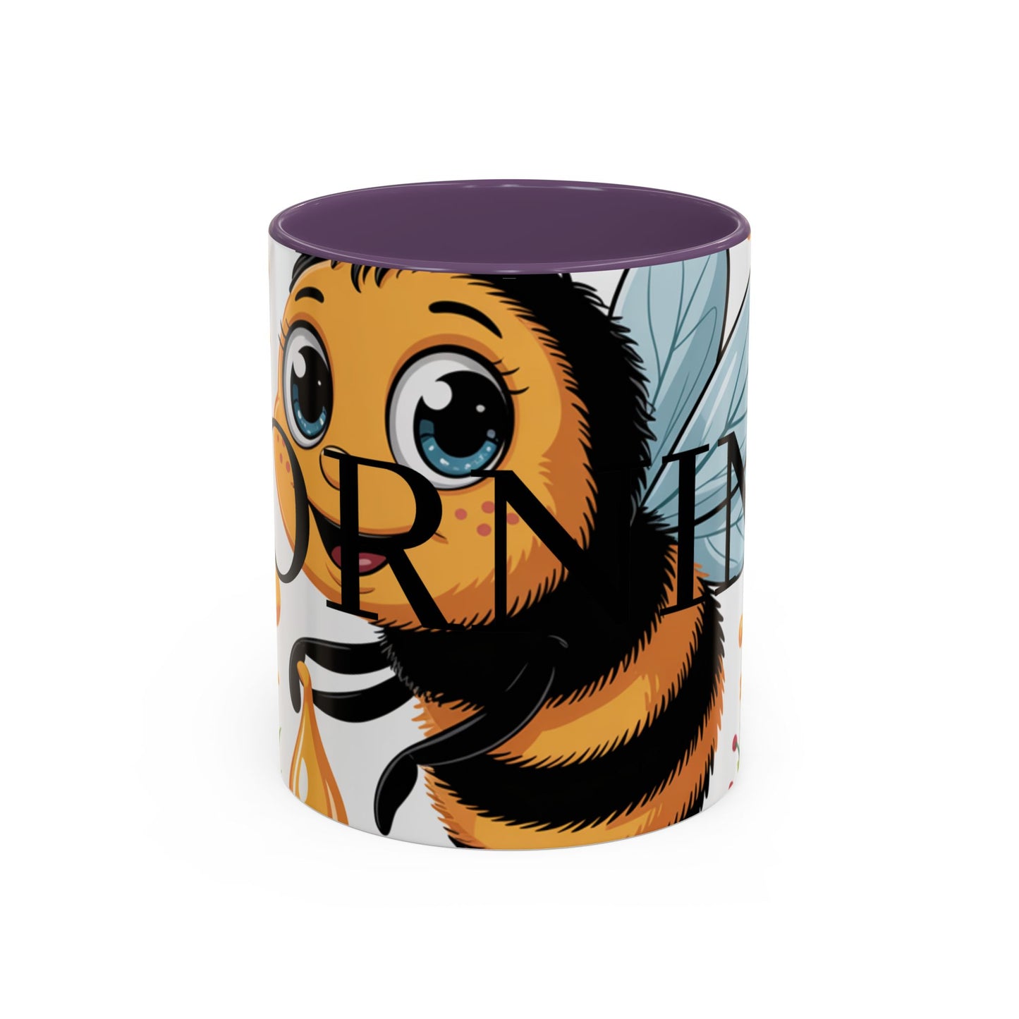 Bee-Theme Accent Coffee Mug, Floral Mug for Bee Lovers, Cute Gift for Nature Enthusiasts, Gardening Gift, Birthday Mug