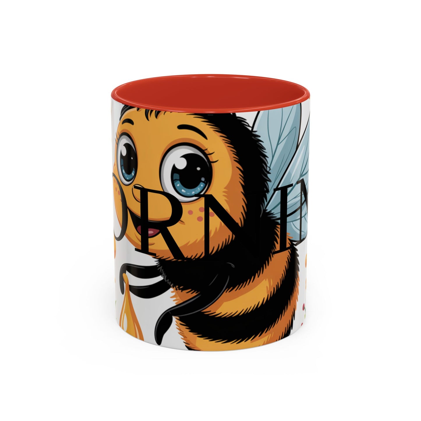 Bee-Theme Accent Coffee Mug, Floral Mug for Bee Lovers, Cute Gift for Nature Enthusiasts, Gardening Gift, Birthday Mug