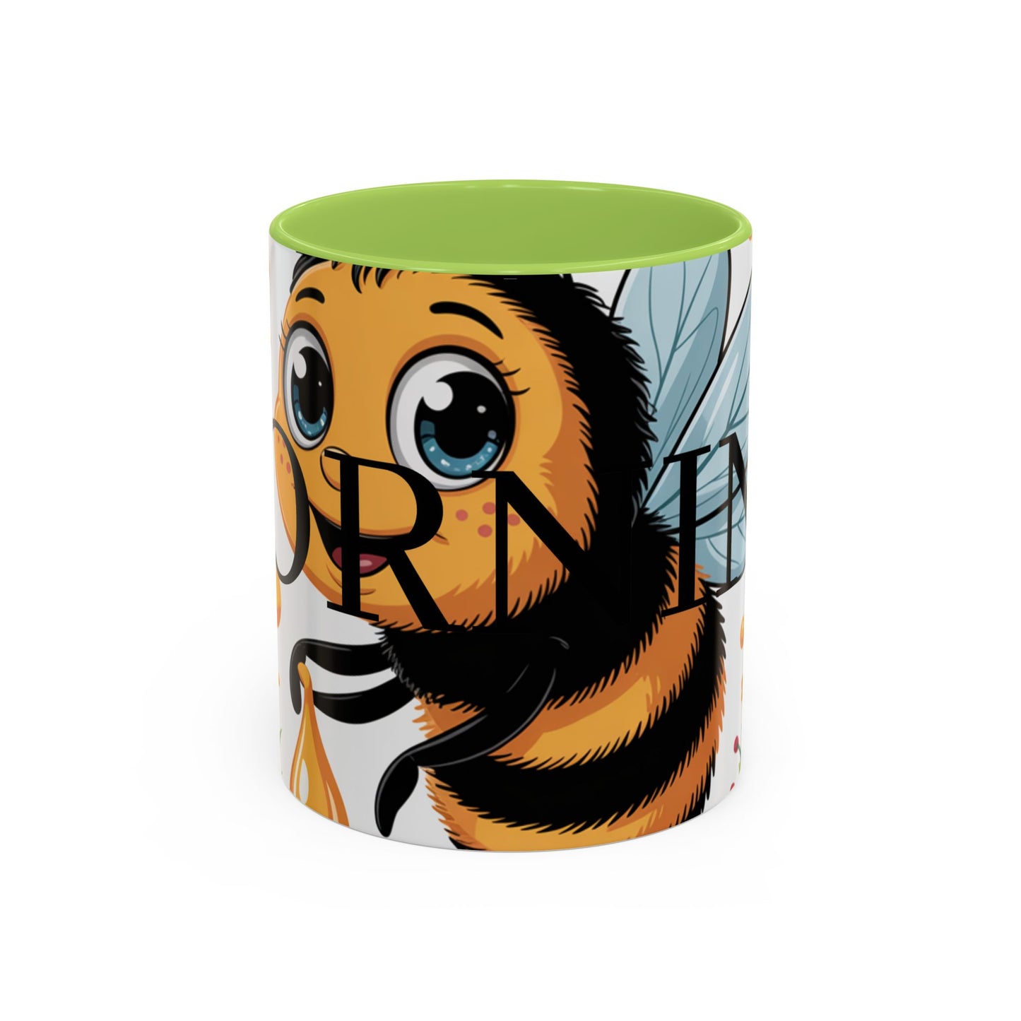 Bee-Theme Accent Coffee Mug, Floral Mug for Bee Lovers, Cute Gift for Nature Enthusiasts, Gardening Gift, Birthday Mug