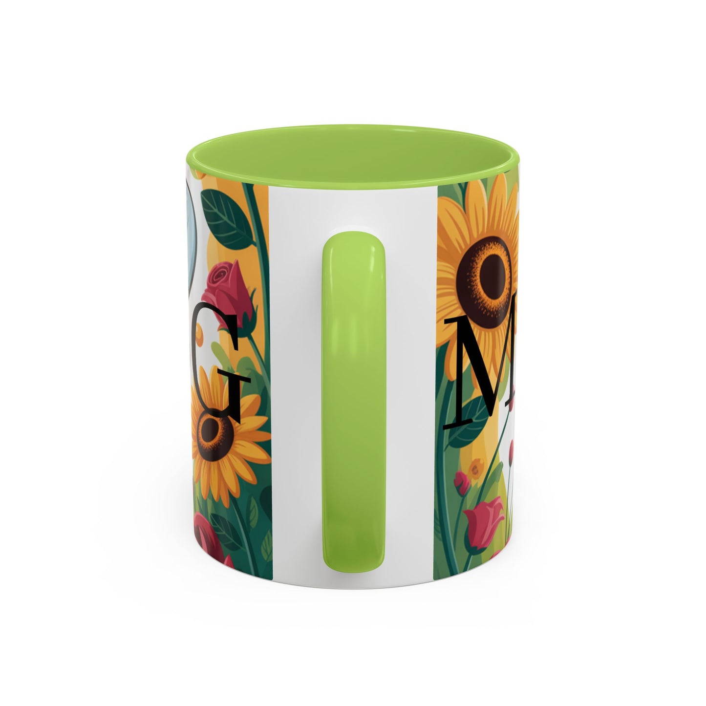 Bee-Theme Accent Coffee Mug, Floral Mug for Bee Lovers, Cute Gift for Nature Enthusiasts, Gardening Gift, Birthday Mug