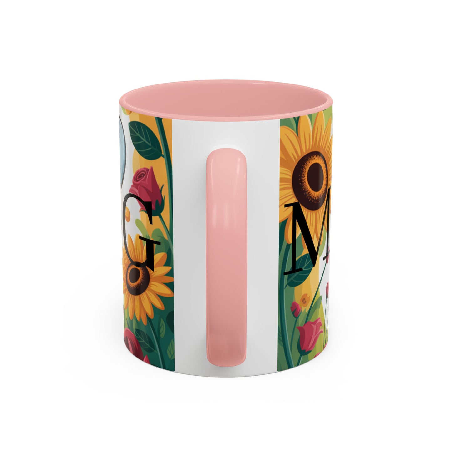 Bee-Theme Accent Coffee Mug, Floral Mug for Bee Lovers, Cute Gift for Nature Enthusiasts, Gardening Gift, Birthday Mug