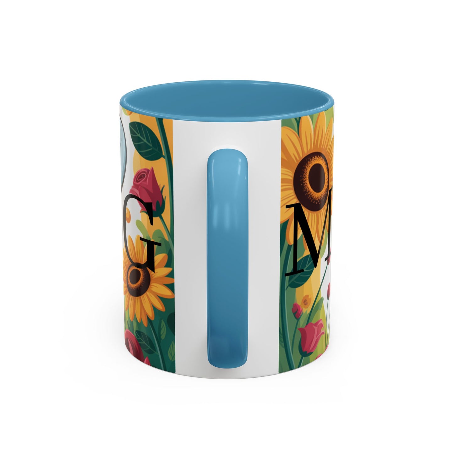 Bee-Theme Accent Coffee Mug, Floral Mug for Bee Lovers, Cute Gift for Nature Enthusiasts, Gardening Gift, Birthday Mug
