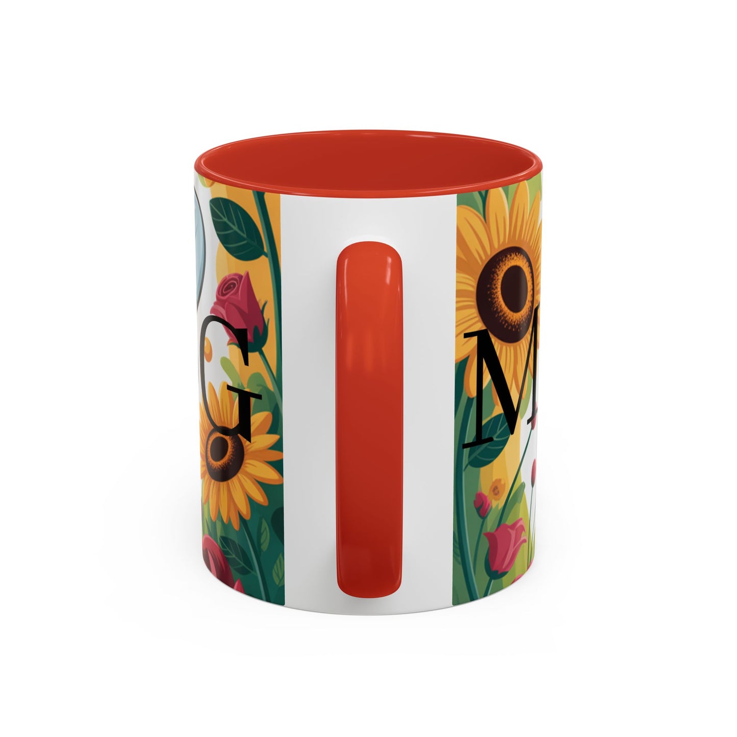 Bee-Theme Accent Coffee Mug, Floral Mug for Bee Lovers, Cute Gift for Nature Enthusiasts, Gardening Gift, Birthday Mug