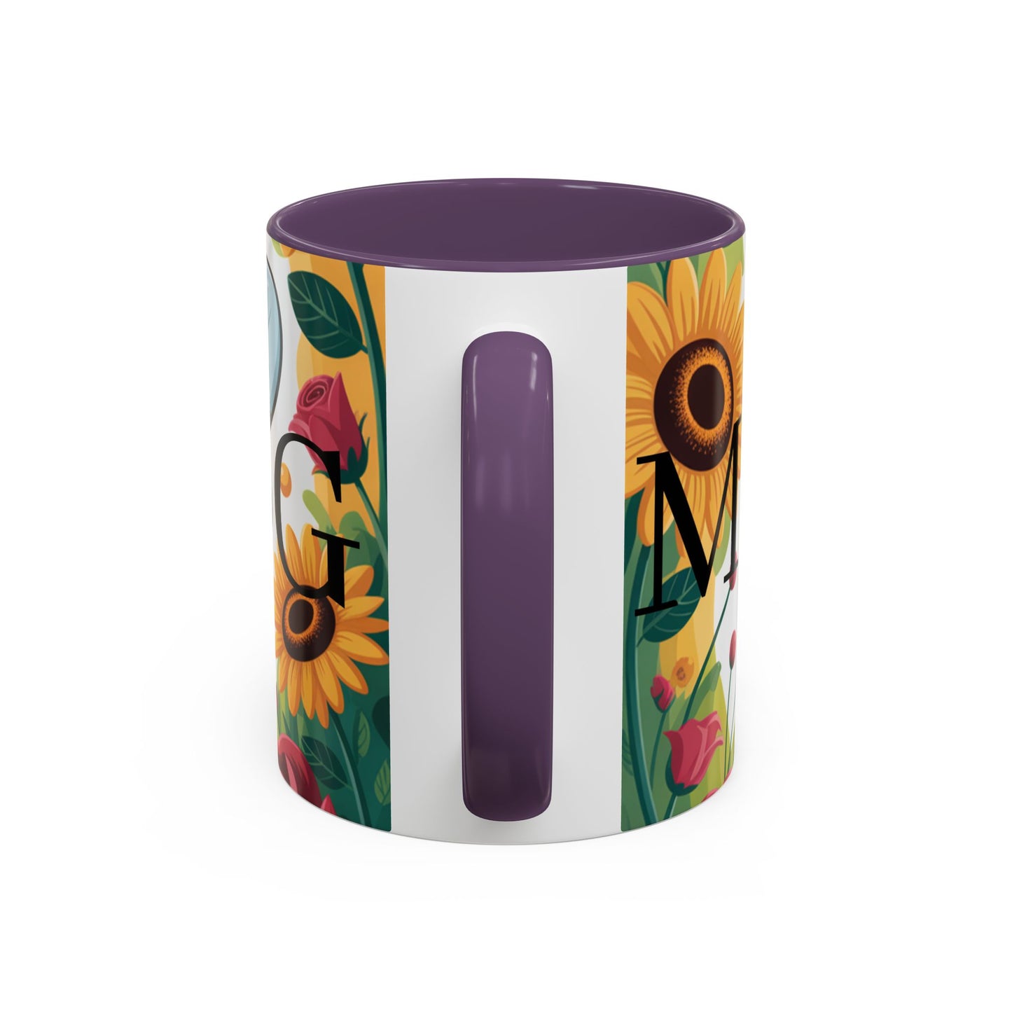 Bee-Theme Accent Coffee Mug, Floral Mug for Bee Lovers, Cute Gift for Nature Enthusiasts, Gardening Gift, Birthday Mug