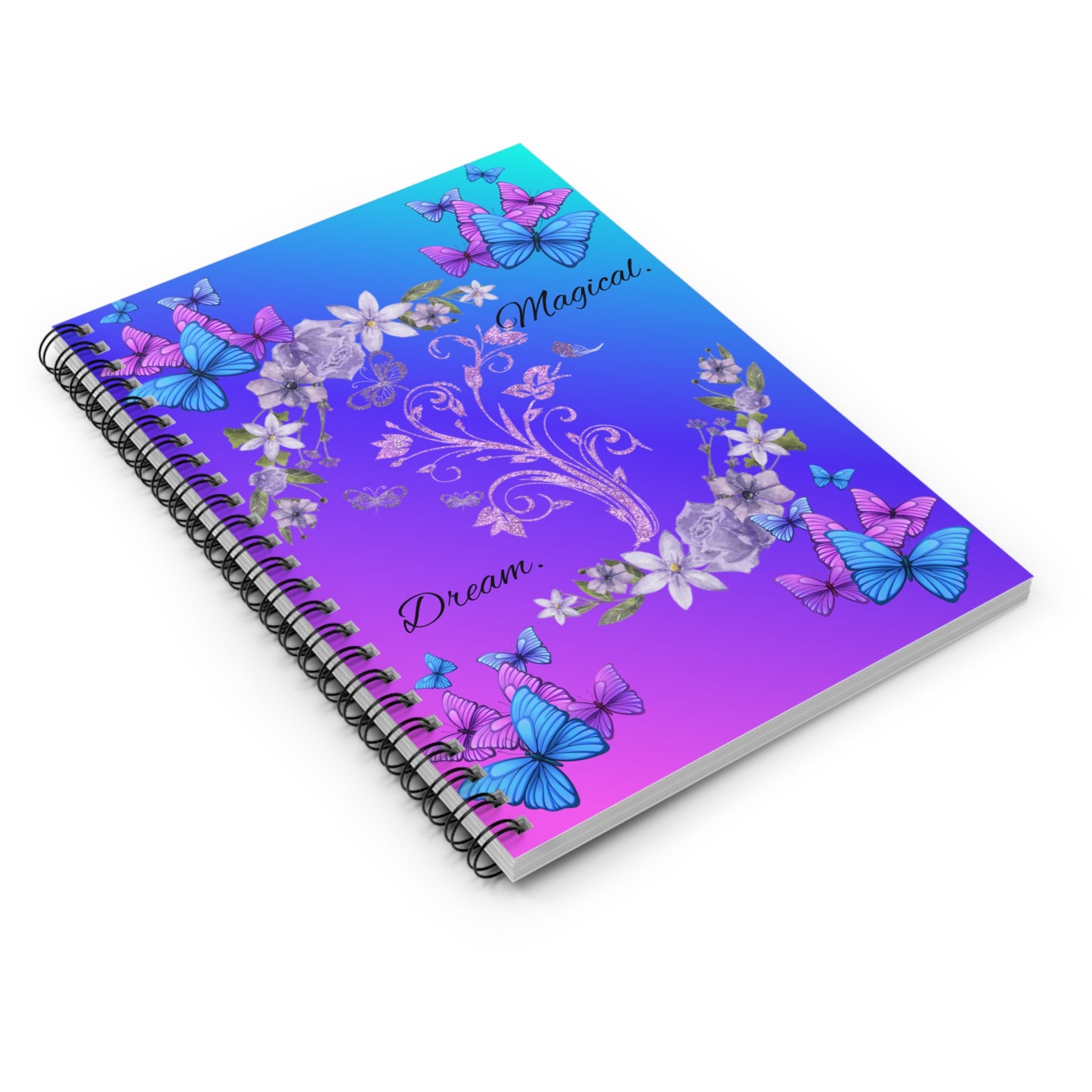 Whimsical Butterfly Spiral Notebook - Ruled Line, Floral Notepad, Colorful Journal, Gift for Her, School Supplies, Personal Planner