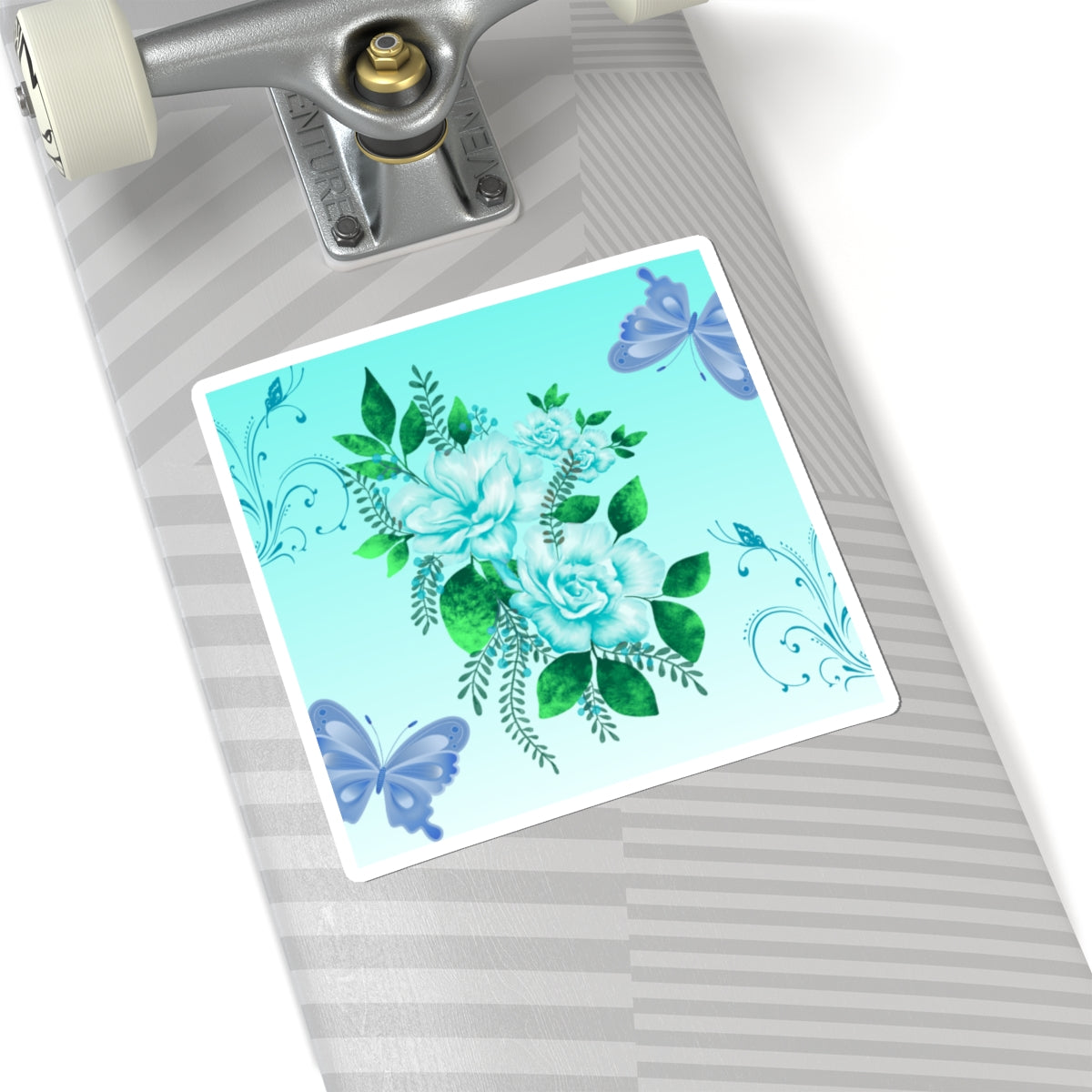 Floral Butterfly Kiss-Cut Stickers | Spring Decor, Floral Art, Gift for Garden Lovers, Laptop Stickers, Nature Aesthetic