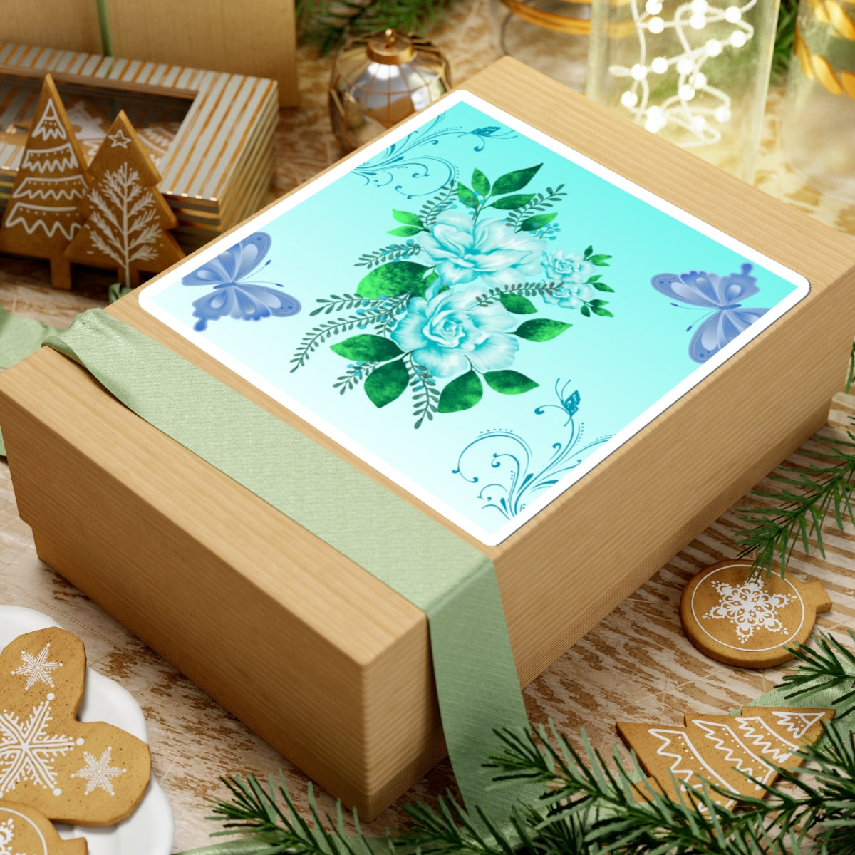 Floral Butterfly Kiss-Cut Stickers | Spring Decor, Floral Art, Gift for Garden Lovers, Laptop Stickers, Nature Aesthetic