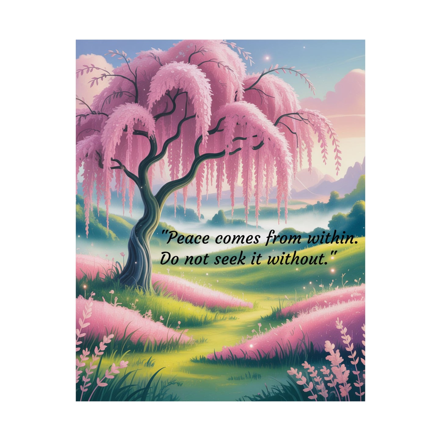 Serene Landscape Poster, Inspirational Wall Art, Motivational Home Decor, Gift for Nature Lovers, Zen Wall Print