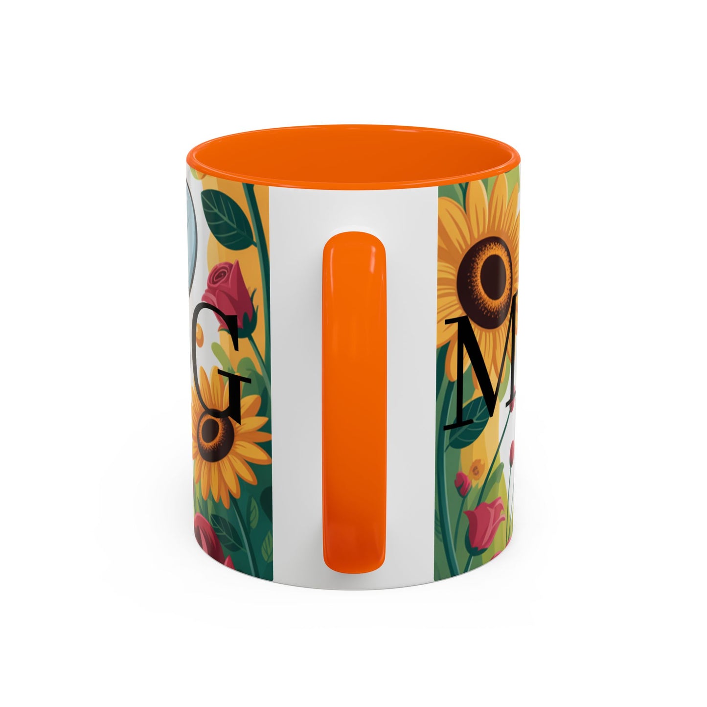 Bee-Theme Accent Coffee Mug, Floral Mug for Bee Lovers, Cute Gift for Nature Enthusiasts, Gardening Gift, Birthday Mug