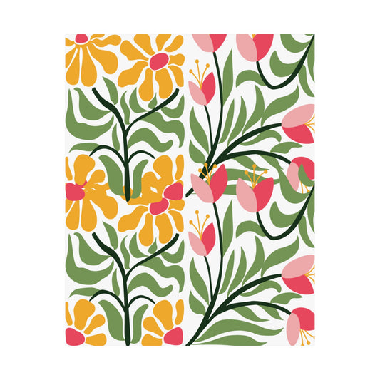 Colorful Floral Wall Art, Vertical Poster for Home Decor, Botanical Print, Bright Flower Decor, Gift for Garden Lovers, Spring Decor