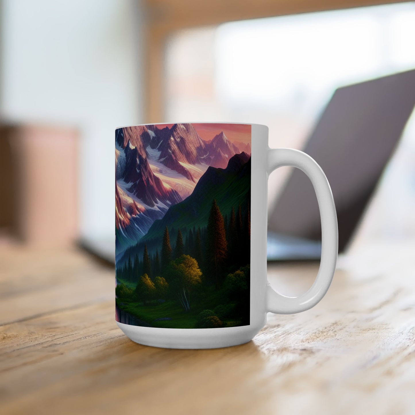 Mountain Landscape Ceramic Mug | Nature Lover Gift, Coffee Cup, Travel Mug, Scenic Design, Outdoor Enthusiast