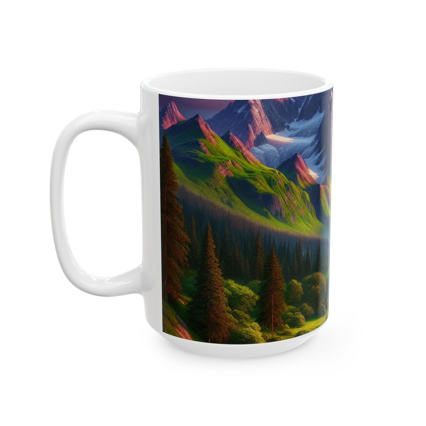 Mountain Landscape Ceramic Mug | Nature Lover Gift, Coffee Cup, Travel Mug, Scenic Design, Outdoor Enthusiast