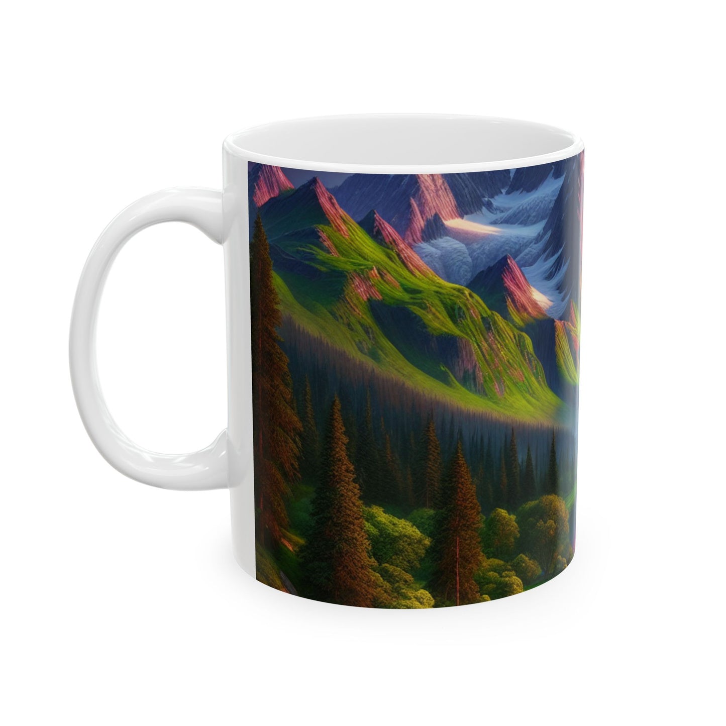 Mountain Landscape Ceramic Mug | Nature Lover Gift, Coffee Cup, Travel Mug, Scenic Design, Outdoor Enthusiast