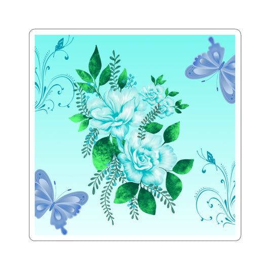 Floral Butterfly Kiss-Cut Stickers | Spring Decor, Floral Art, Gift for Garden Lovers, Laptop Stickers, Nature Aesthetic