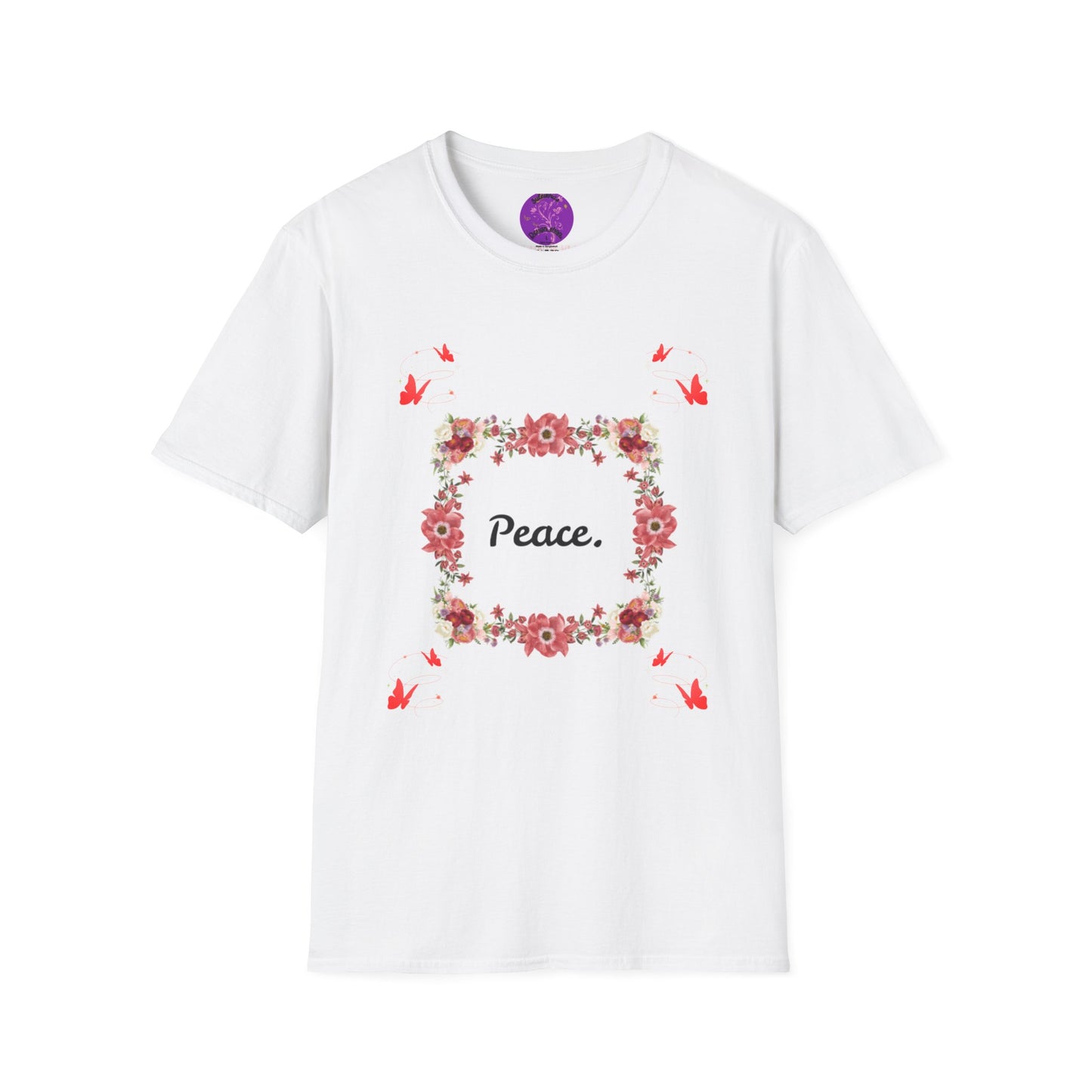 Floral Peace Unisex Softstyle T-Shirt - Perfect Gift for Celebrations, Festivals, Love, Friendship, Self-Care