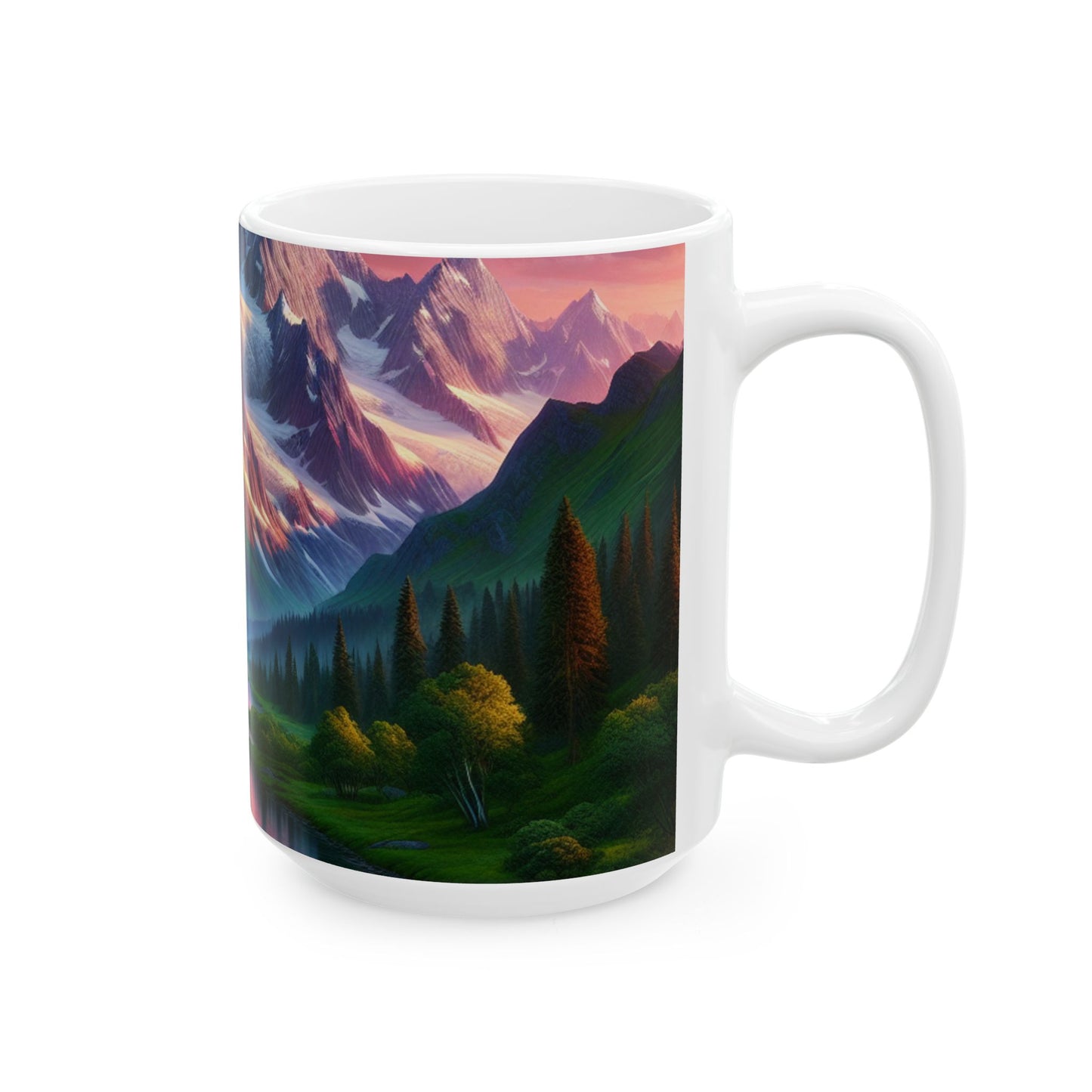 Mountain Landscape Ceramic Mug | Nature Lover Gift, Coffee Cup, Travel Mug, Scenic Design, Outdoor Enthusiast