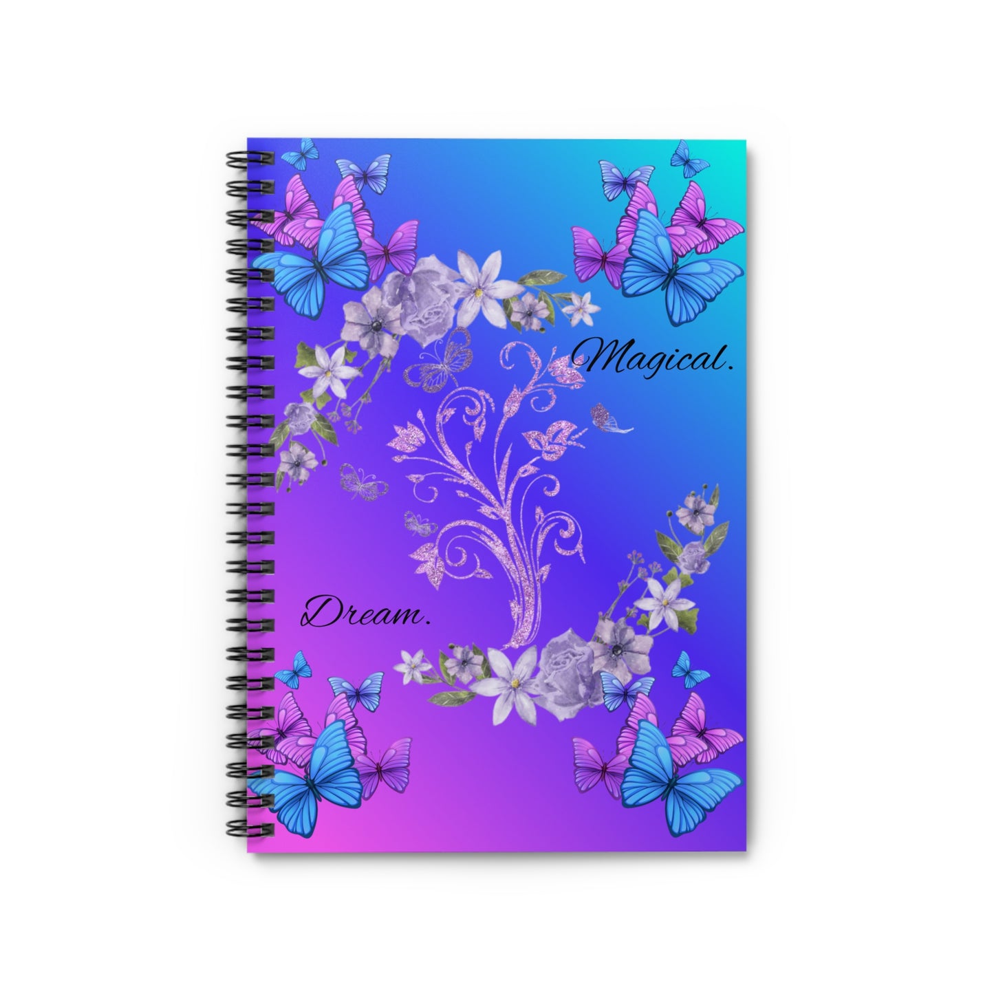 Whimsical Butterfly Spiral Notebook - Ruled Line, Floral Notepad, Colorful Journal, Gift for Her, School Supplies, Personal Planner