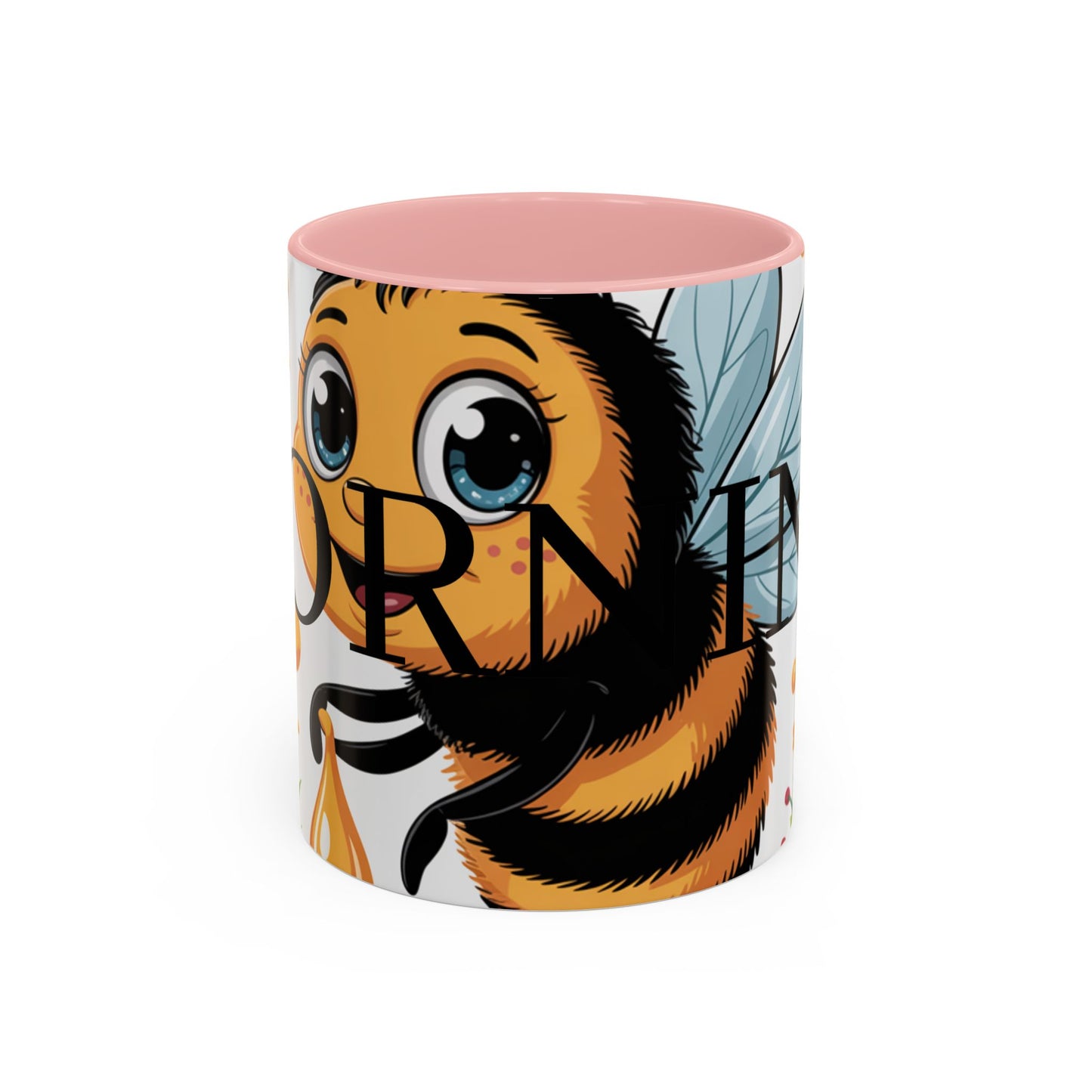 Bee-Theme Accent Coffee Mug, Floral Mug for Bee Lovers, Cute Gift for Nature Enthusiasts, Gardening Gift, Birthday Mug