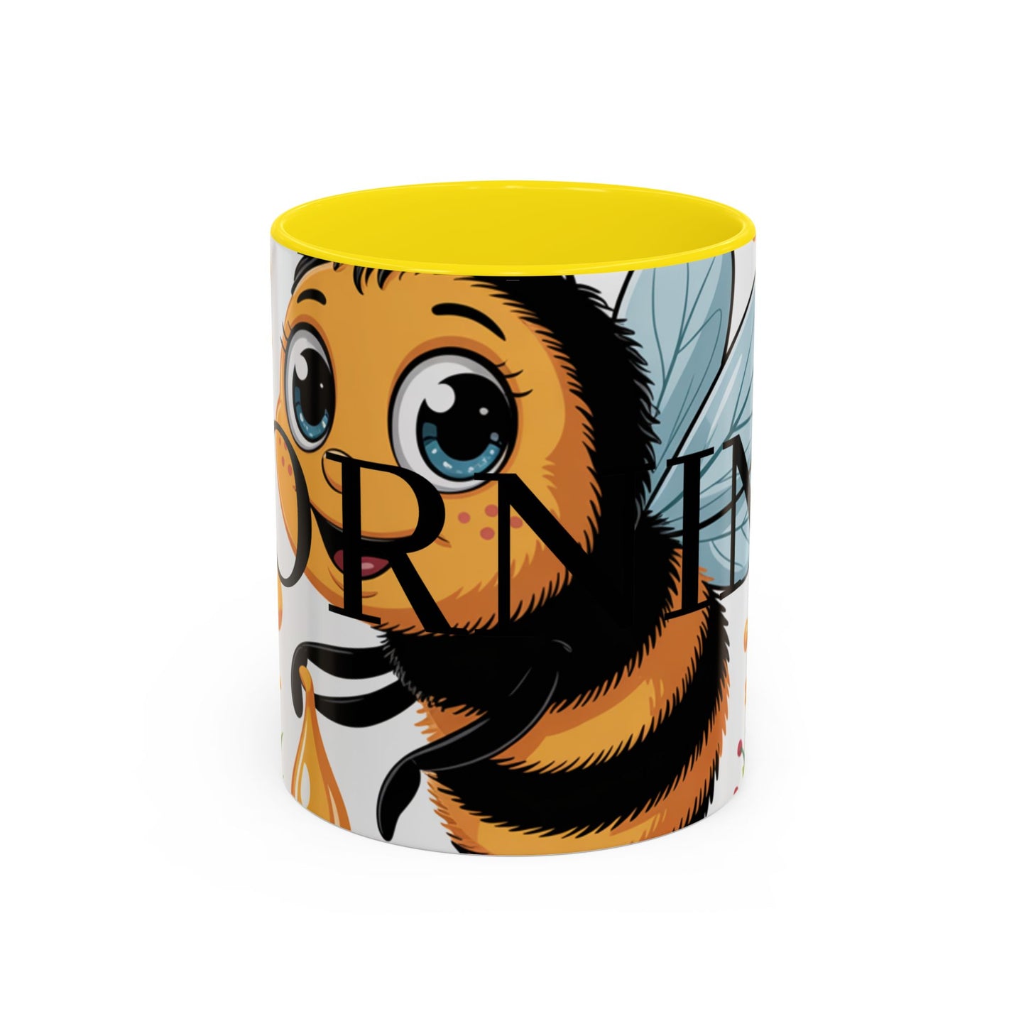 Bee-Theme Accent Coffee Mug, Floral Mug for Bee Lovers, Cute Gift for Nature Enthusiasts, Gardening Gift, Birthday Mug