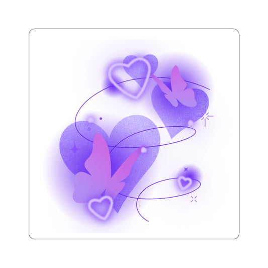 Purple Butterfly Kiss-Cut Stickers - Whimsical Art for Decor, Scrapbooking, Journaling, Gift Wrap, Laptop Stickers