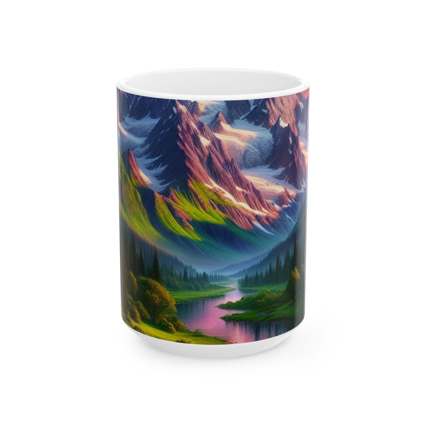 Mountain Landscape Ceramic Mug | Nature Lover Gift, Coffee Cup, Travel Mug, Scenic Design, Outdoor Enthusiast