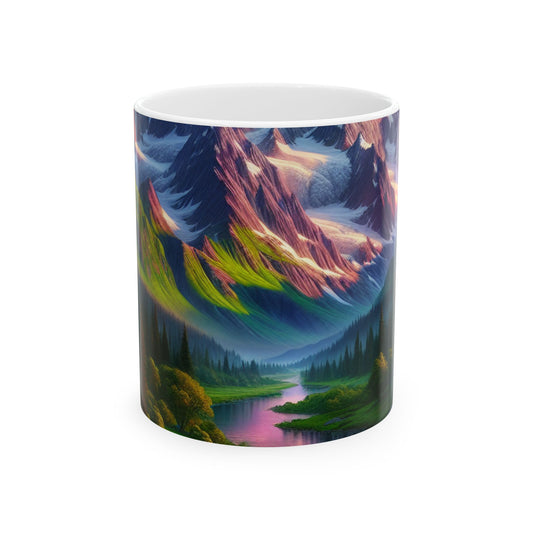 Mountain Landscape Ceramic Mug | Nature Lover Gift, Coffee Cup, Travel Mug, Scenic Design, Outdoor Enthusiast